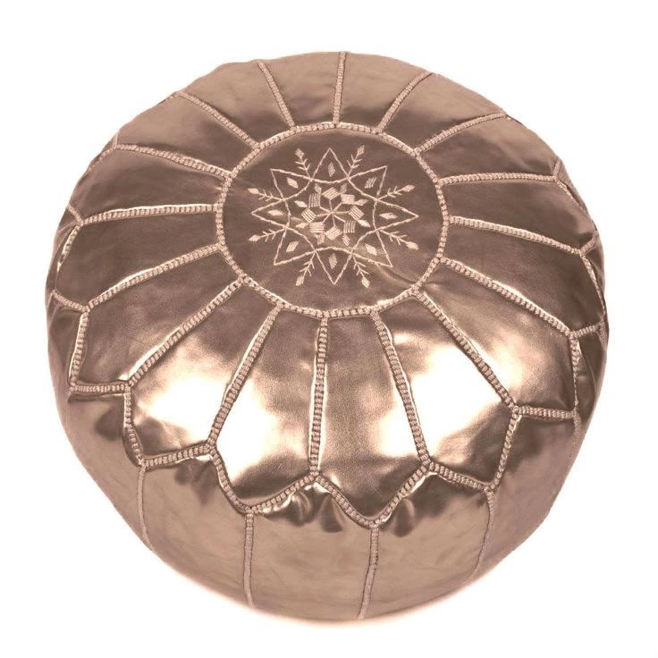 Metallic Rose Gold Pouf